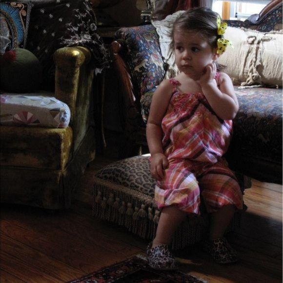 H&M Paris Plaid Trapeze Smocked Playsuit Jumpsuit - Picture 4 of 8